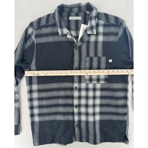 Standard Cloth Mens Black White Flannel Shirt Button Down Large NWT - Picture 5 of 6